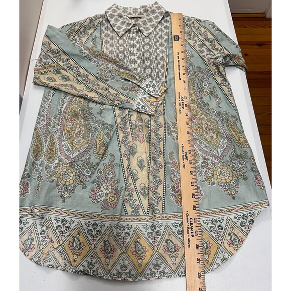 Soft Surroundings Tabitha Tunic Top Floral Paisley Green Pink - Petite XS *READ* - Picture 10 of 12